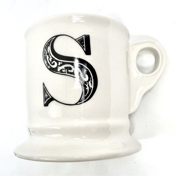 Anthropologie White Monogram S Pedestal Mug - Picture 5 of 12